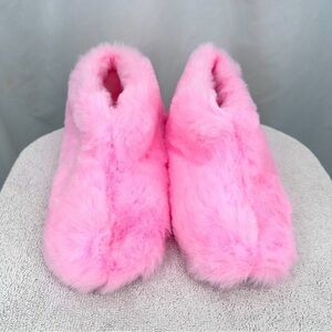 Grosvenor Fuzzy Slippers 10 Pink Slip On Loungewear New
